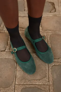 Hot Maison Guillemette BALLERINES BILLIE VERT ANGLAIS