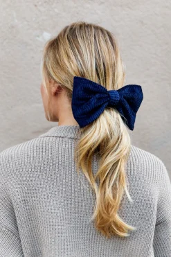 Flash Sale Maison Guillemette BARRETTE NOEUD VELOURS MARINE