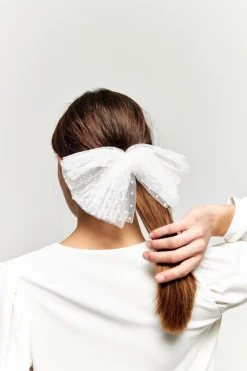 Best Sale Maison Guillemette BARRETTE PLUMETIS IVOIRE - COLLECTION BLANCHE