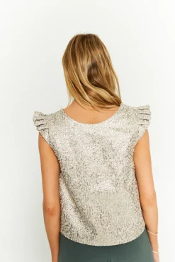 Cheap Maison Guillemette BLOUSE AMOR TWEED OR - LES EMBLEMATIQUES