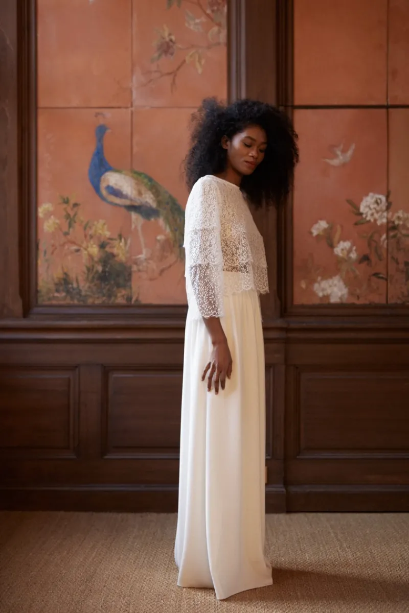 Shop Maison Guillemette BLOUSE COMME UNE VESTE LISERON - COLLECTION BLANCHE