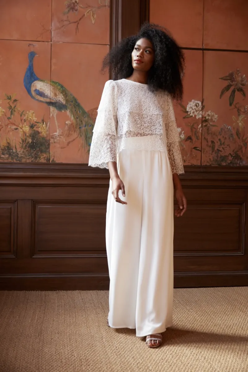 Shop Maison Guillemette BLOUSE COMME UNE VESTE LISERON - COLLECTION BLANCHE