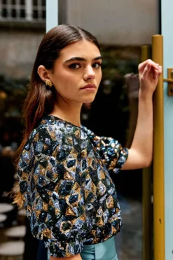 Discount Maison Guillemette BLOUSE COURTE FLORIDE