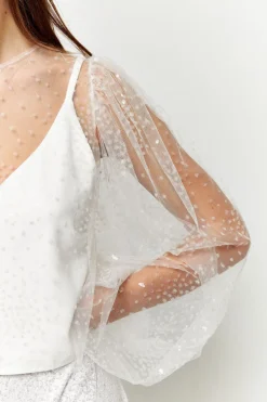 Flash Sale Maison Guillemette BLOUSE PLUIE DE PAILLETTES - COLLECTION BLANCHE