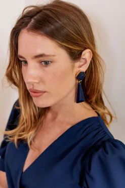 Sale Maison Guillemette BOUCLES D'OREILLES WALLIS MARINE A CLIPS