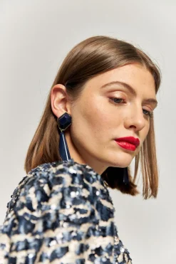 Sale Maison Guillemette BOUCLES D'OREILLES WALLIS MARINE A CLIPS