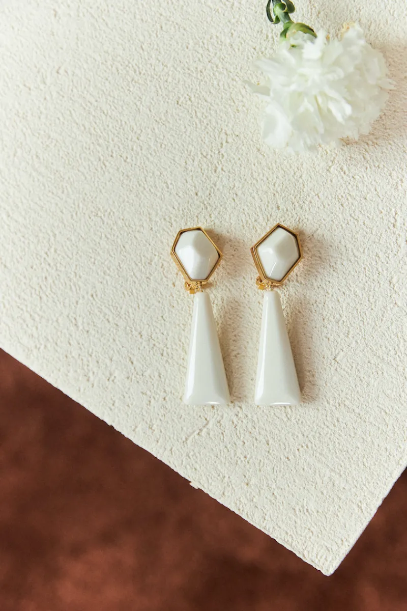 New Maison Guillemette BOUCLES D'OREILLES WALLIS IVOIRE A CLIPS