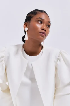 New Maison Guillemette BOUCLES D'OREILLES WALLIS IVOIRE A CLIPS