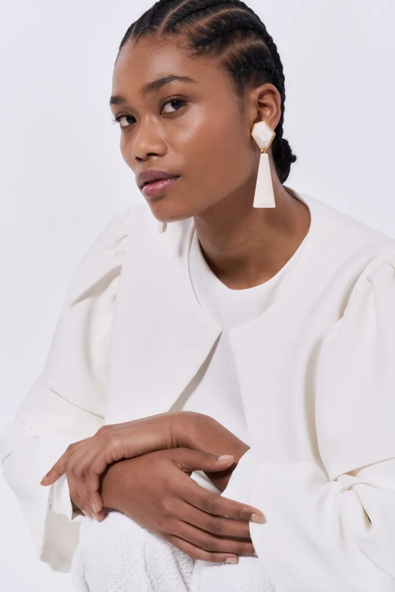 New Maison Guillemette BOUCLES D'OREILLES WALLIS IVOIRE A CLIPS