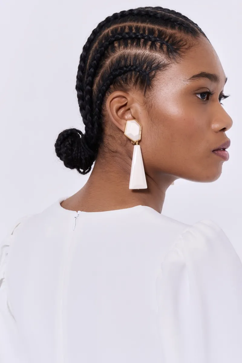 New Maison Guillemette BOUCLES D'OREILLES WALLIS IVOIRE A CLIPS