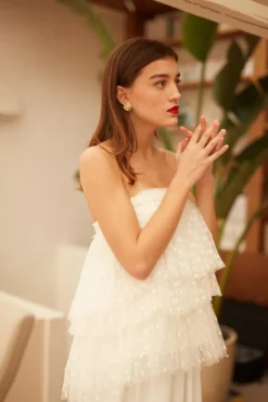 New Maison Guillemette BUSTIER PLUMETIS - COLLECTION BLANCHE