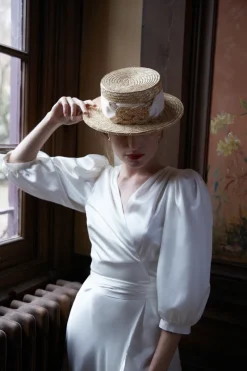 Discount Maison Guillemette CANOTIER GINGER IVOIRE - COLLECTION BLANCHE