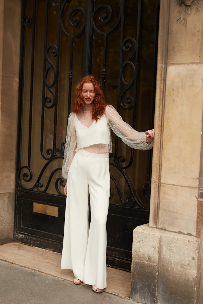 Fashion Maison Guillemette CROP TOP BALLERINE - COLLECTION BLANCHE