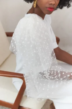 Shop Maison Guillemette EPAULETTE PLUMETIS - COLLECTION BLANCHE