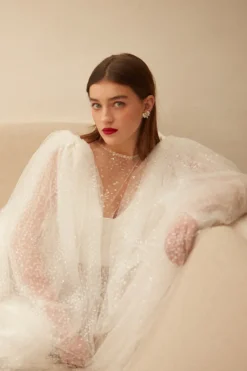 Clearance Maison Guillemette EPAULETTES PLUIE DE PAILLETTES - COLLECTION BLANCHE