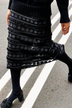 Discount Maison Guillemette JUPE FRANGES NOIRE