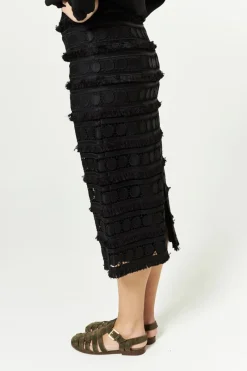 Discount Maison Guillemette JUPE FRANGES NOIRE