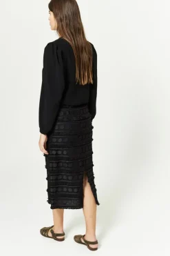 Discount Maison Guillemette JUPE FRANGES NOIRE
