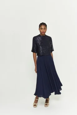 Shop Maison Guillemette JUPE GEORGES MARINE - LES EMBLEMATIQUES