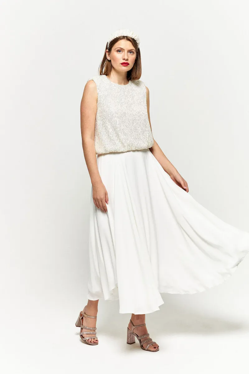 Cheap Maison Guillemette JUPE JAMES - COLLECTION BLANCHE