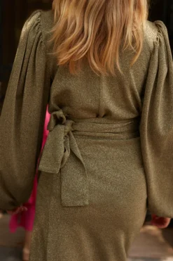 Outlet Maison Guillemette JUPE PORTEFEUILLE JERSEY OR