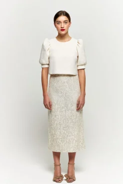 Hot Maison Guillemette JUPE SWING LONGUE - COLLECTION BLANCHE