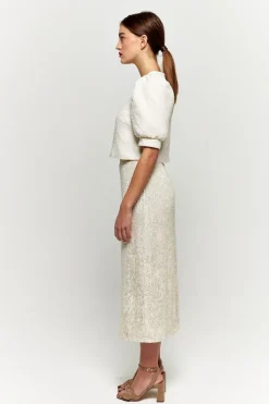 Hot Maison Guillemette JUPE SWING LONGUE - COLLECTION BLANCHE