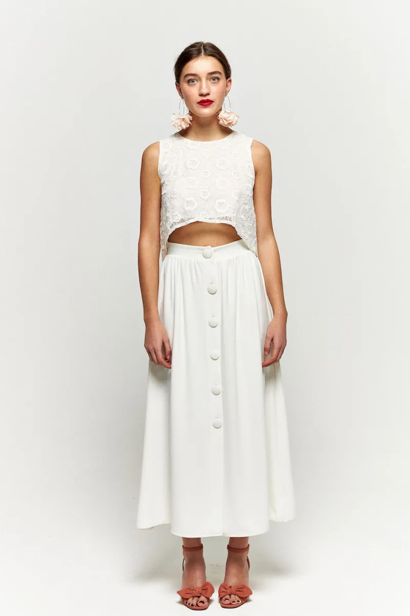 Outlet Maison Guillemette JUPE ZELIE - COLLECTION BLANCHE