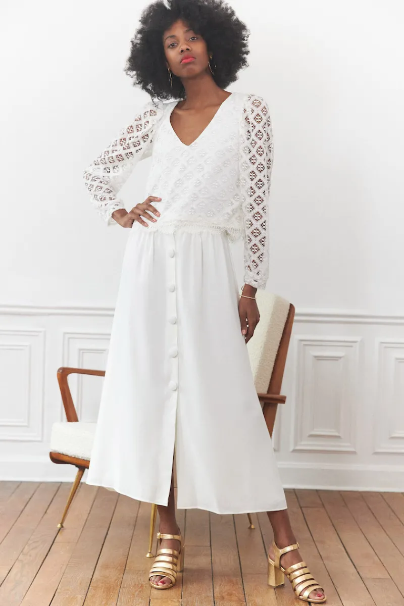 Outlet Maison Guillemette JUPE ZELIE - COLLECTION BLANCHE