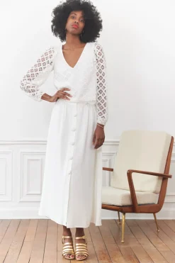 Outlet Maison Guillemette JUPE ZELIE - COLLECTION BLANCHE
