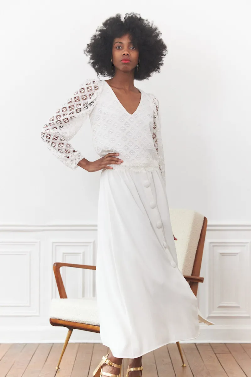 Outlet Maison Guillemette JUPE ZELIE - COLLECTION BLANCHE