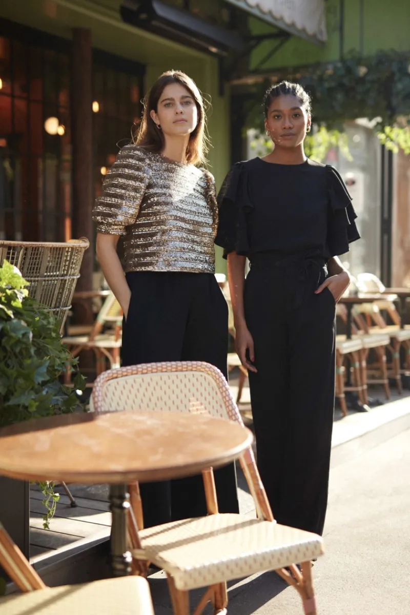 Cheap Maison Guillemette PANTALON ARLETTE NOIR - LES EMBLEMATIQUES