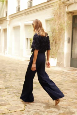 Cheap Maison Guillemette PANTALON GUSTAVE MARINE - LES EMBLEMATIQUES