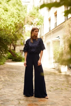 Cheap Maison Guillemette PANTALON GUSTAVE MARINE - LES EMBLEMATIQUES