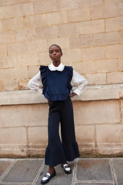 Clearance Maison Guillemette PANTALON LEONIE MARINE