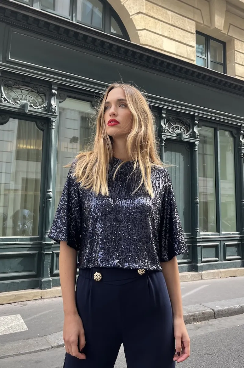 Clearance Maison Guillemette PANTALON PAULA MARINE