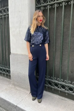 Clearance Maison Guillemette PANTALON PAULA MARINE