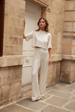 Shop Maison Guillemette PANTALON SWING - COLLECTION BLANCHE