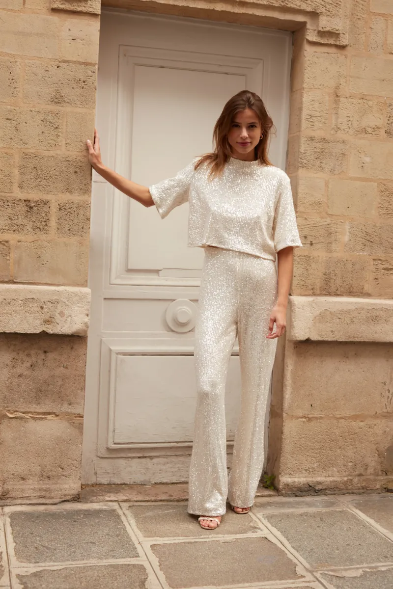 Shop Maison Guillemette PANTALON SWING - COLLECTION BLANCHE