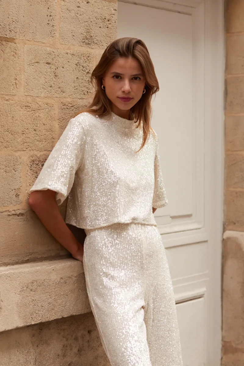 Shop Maison Guillemette PANTALON SWING - COLLECTION BLANCHE