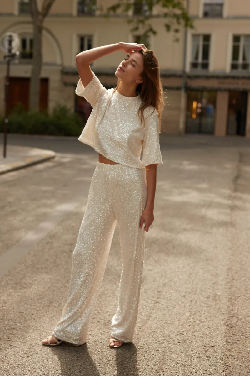 Shop Maison Guillemette PANTALON SWING - COLLECTION BLANCHE