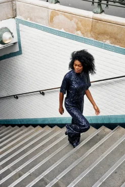 Outlet Maison Guillemette PANTALON SWING MARINE - LES EMBLEMATIQUES