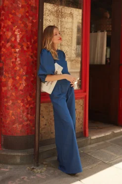 Fashion Maison Guillemette PANTALON XL DENIM BLEU