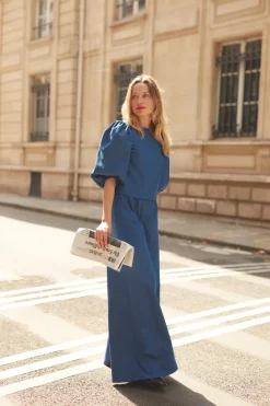 Fashion Maison Guillemette PANTALON XL DENIM BLEU