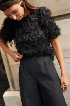 Fashion Maison Guillemette PANTALON XL DENIM NOIR