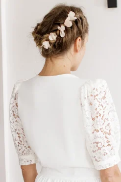 Sale Maison Guillemette PICS A CHEVEUX GRACE ROSE PALE - COLLECTION BLANCHE