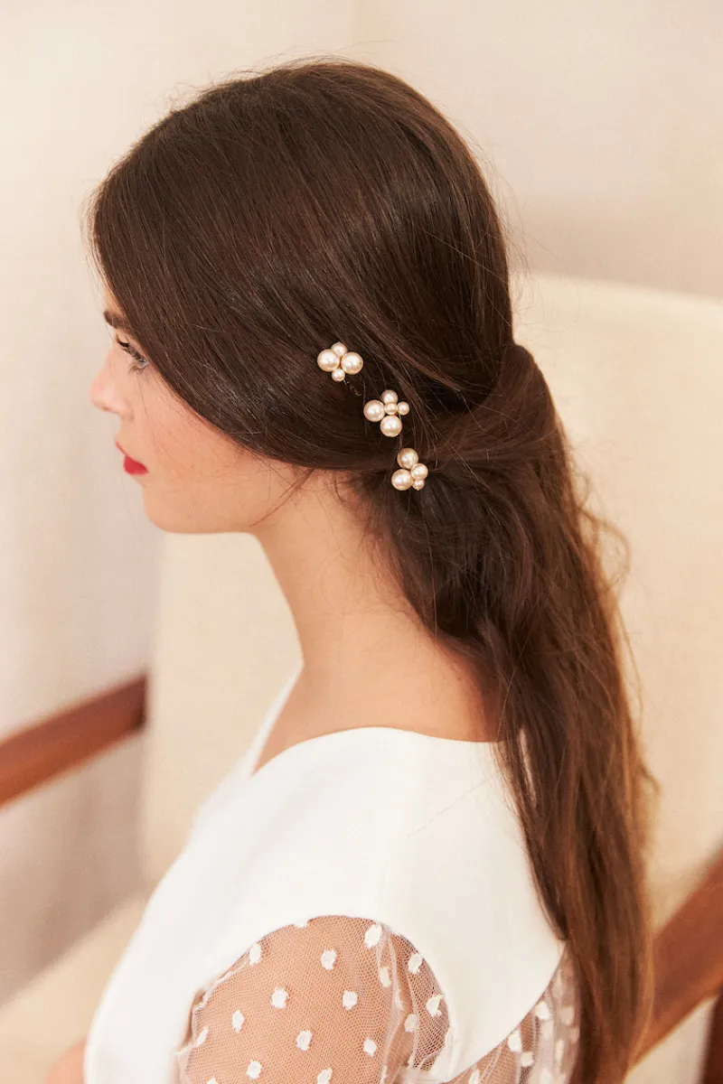 Clearance Maison Guillemette PICS A CHEVEUX RIVIERA X3 - COLLECTION BLANCHE