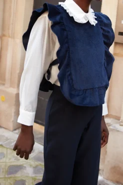 Best Sale Maison Guillemette PLASTRON VELOURS MARINE