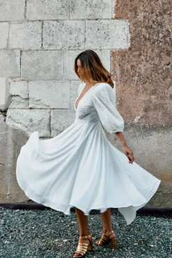 Cheap Maison Guillemette ROBE ANITA - COLLECTION BLANCHE