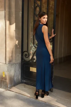 Best Sale Maison Guillemette ROBE JERSEY MARINE IRISÉ